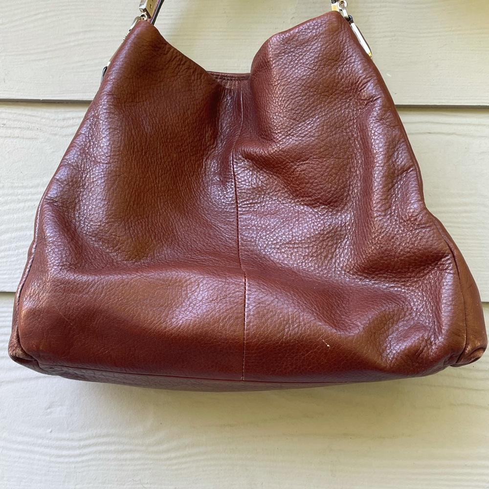 Coach Brown Pebbled Leather Hobo Bag